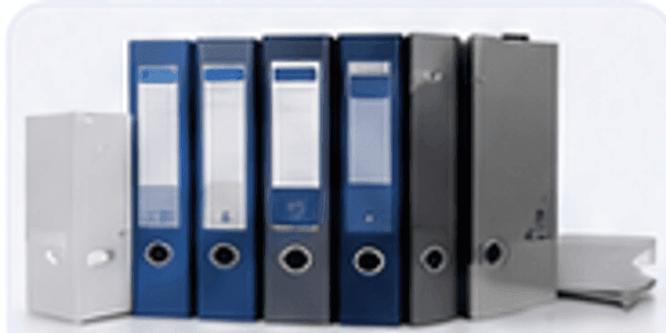 Custom blue and grey ring binders