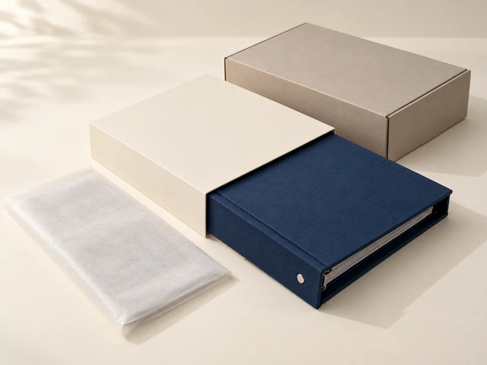 Binder packaging, protective sleeve and presentation case