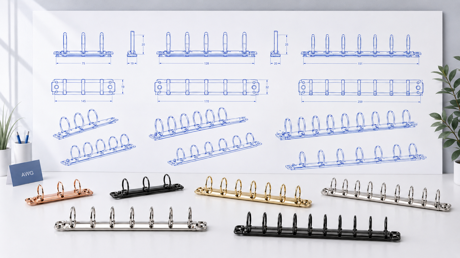Metal clips and ring mechanisms
